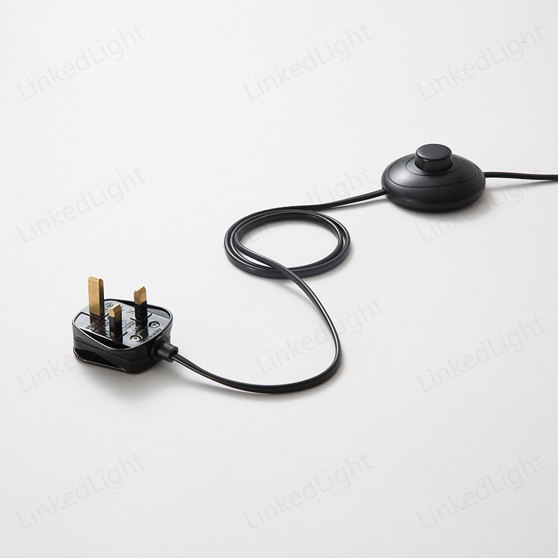 UK 3 Pin Rewirable Plug AC Power Cable Cord with Switch