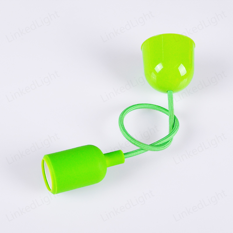 Apple Green E27 Silicone Plastic Pendant Lamp Cord Set