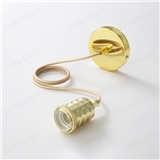 Gold Metal Pendant E27 Lamp Light Cord Set