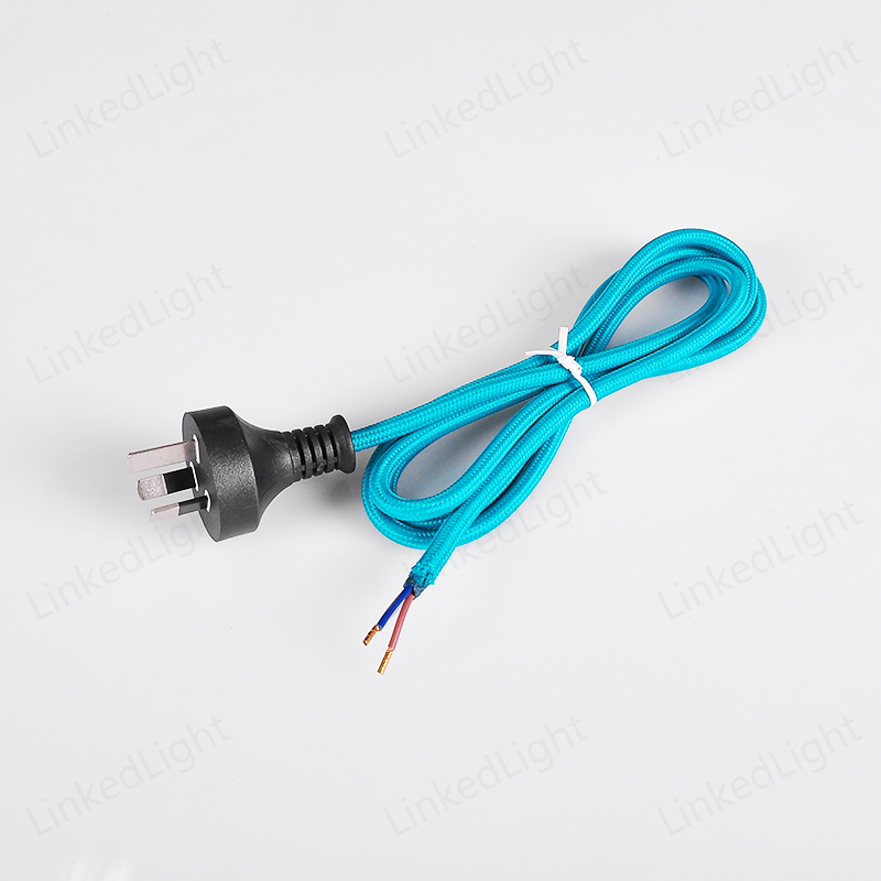 Blue EU Plug With Fabic Cable