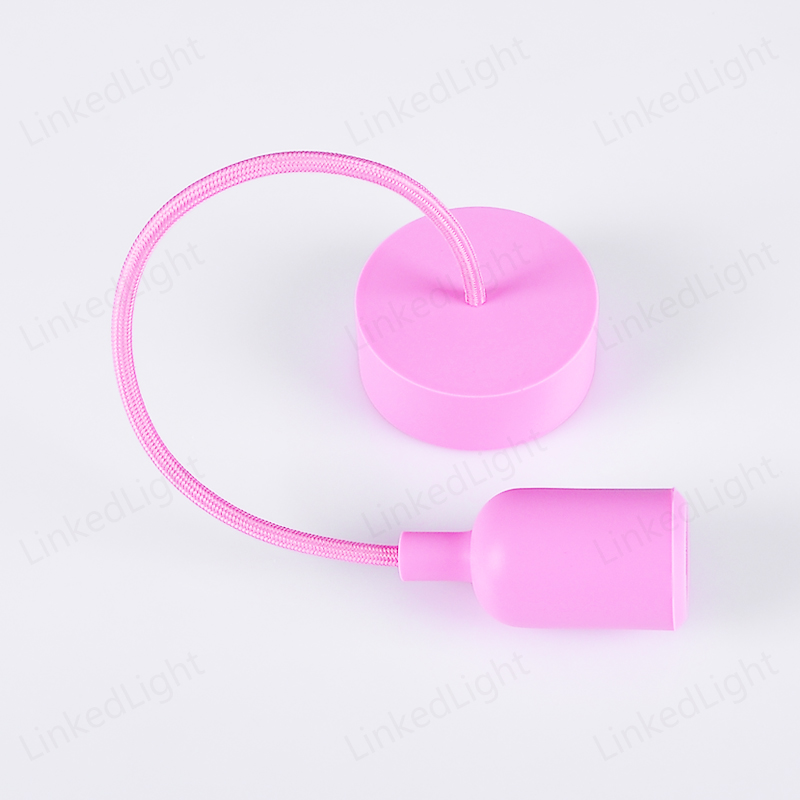 Pink Silicone Pendant Ceiling E27 Lamp Light