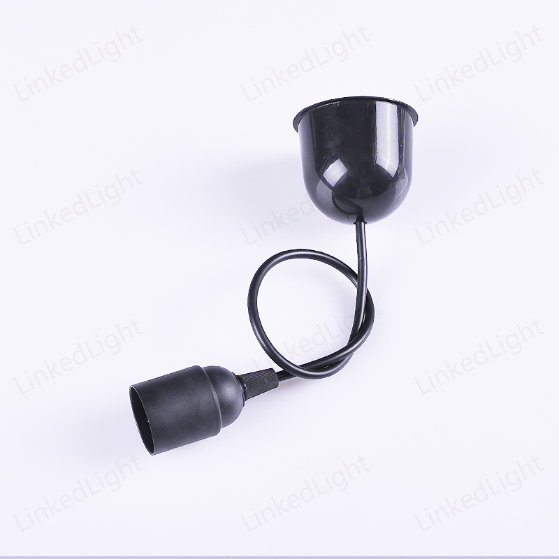 Black Plastic Pendant E27 Lamp Light Cord Set
