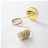 Gold E27 Metal Pendant Ceiling Lamp Cord
