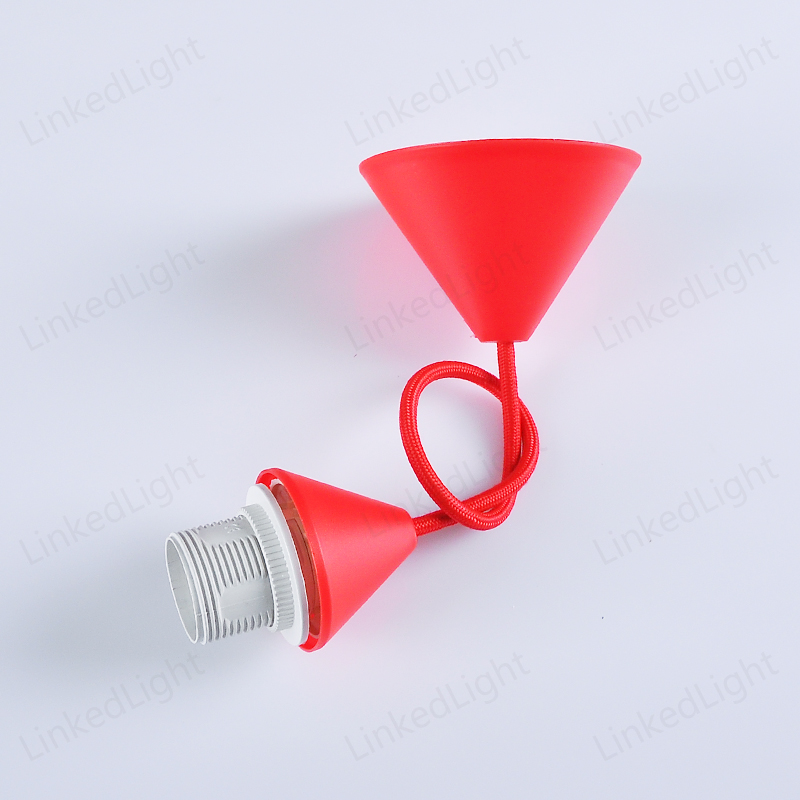 Red Plastic Ceiling Lighting Pendant E27 Lamp