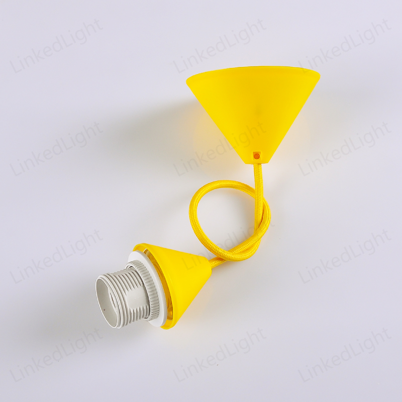 Yellow E27 Plastic Pendant Hanging Lamp Cord Set