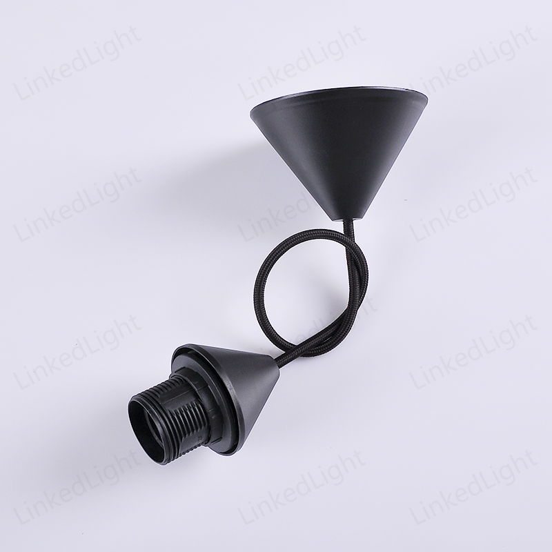 Black E27 Plastic Lamp Suspension