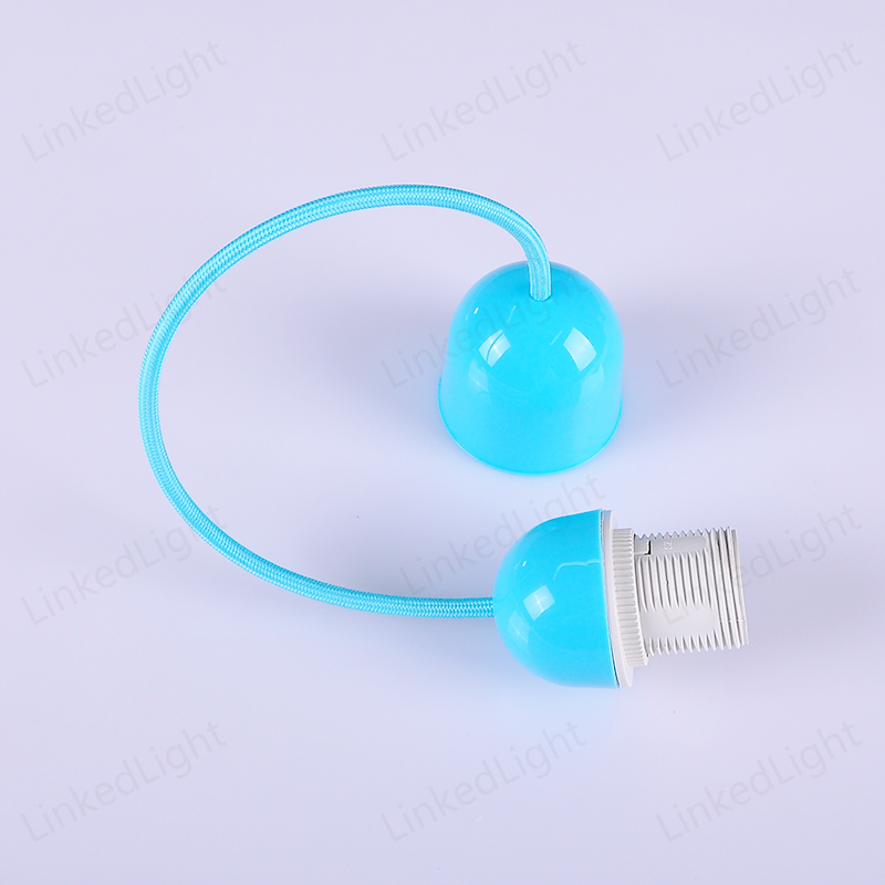 Blue Plastic E27 Ceiling Pendant Lamp