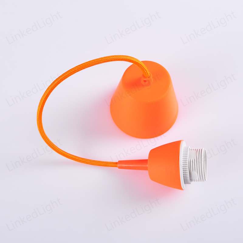 E27 Plastic Ceiling Lamp Holder Pendant Light Cord Set