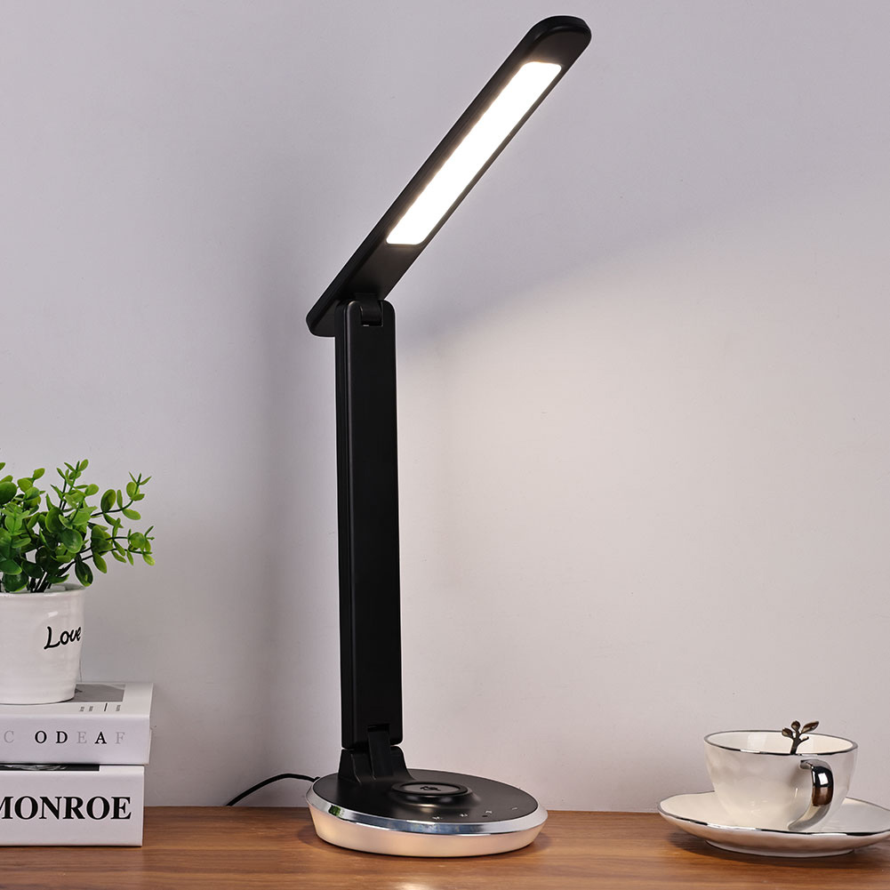 table lamp with white black shade