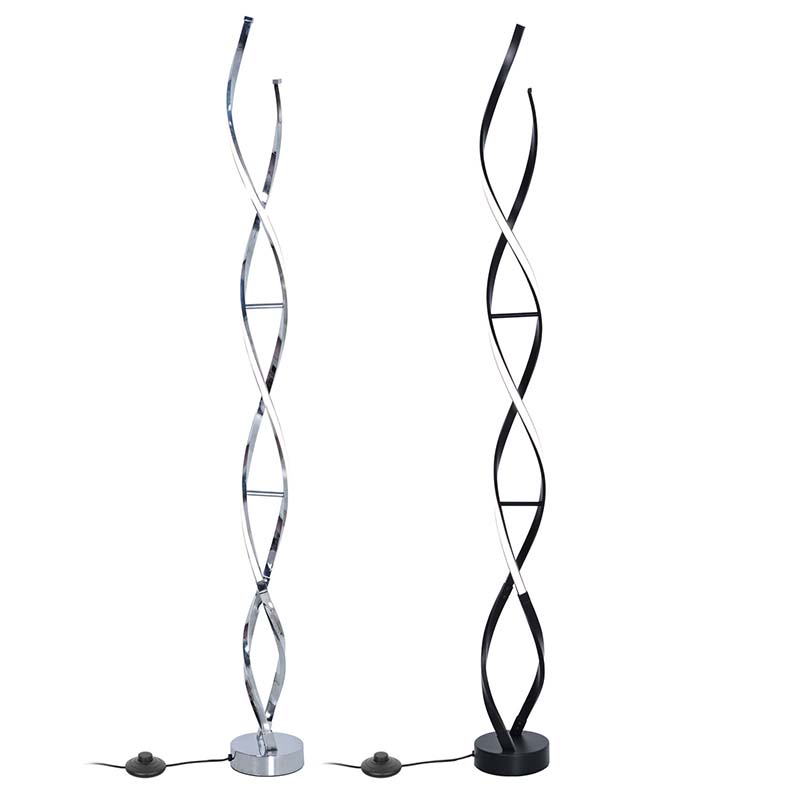 Floor lamp with double DNA shade