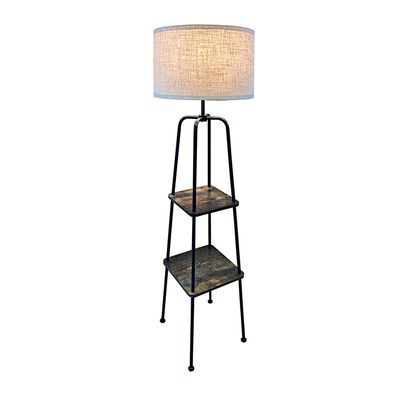 Led floor lamp with fabric shade