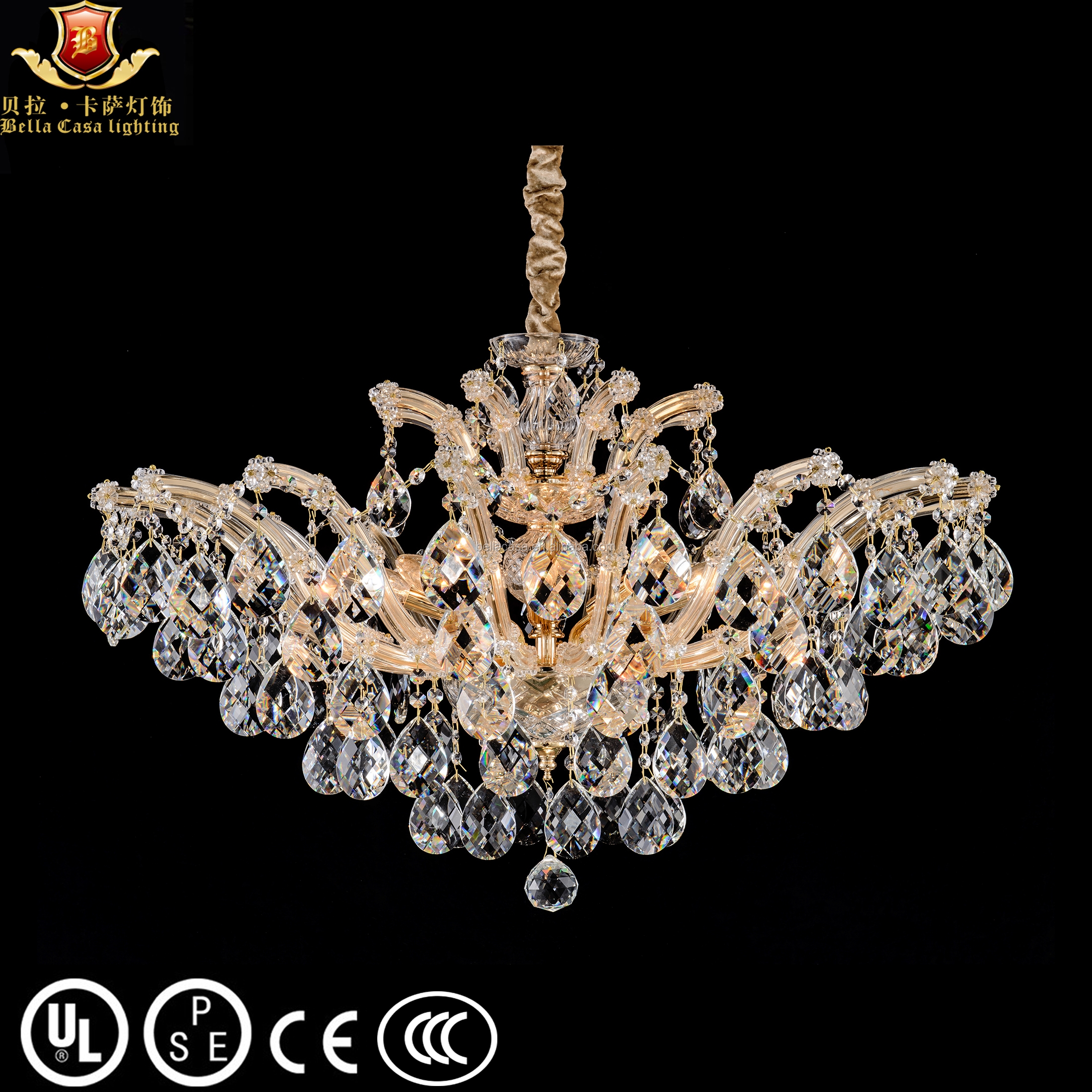 Luxury crystal chandeliers modern glass hanging lamps living room hotel decorative ceiling lighting