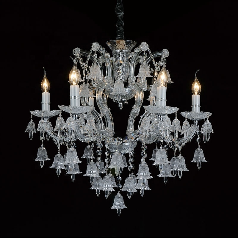 6 lights chrome maria theresa crystal chandelier for living room