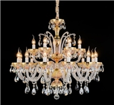 Luxurious Hotel Crystal Pendant 18 Lights Clear Chandelier