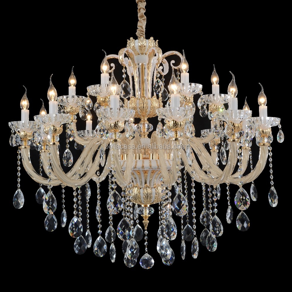 Vintage Lustre Classic Empire Gold Crystal Chandelier For Home
