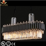 round indoor modern light black gold LED hanging lights home nordic modern k9 crystal chandelier