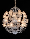 Modern Large Blown Glass Clear Glass Chandelier For Hotel