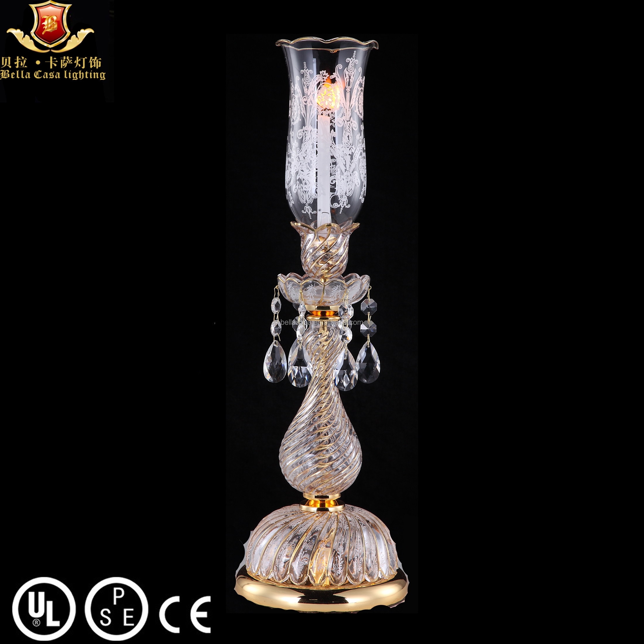 Custom hotel decoration luxury K9 crystal table lamp for living room