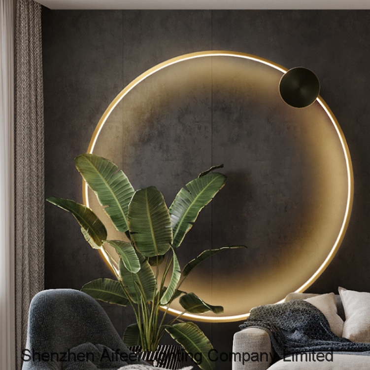 Wall lamp gold contemporary light luxury style LED wall lamp bedroom creative ring LED light AL451