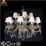 Custom Made Indoor Modern Luxury Round Lamp Brass Metal Copper Hanging Pendant Light Factory K9 Crys