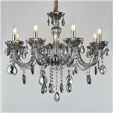 Luxury 8 Lights Glass Crystal Chandelier With Candle Bulb