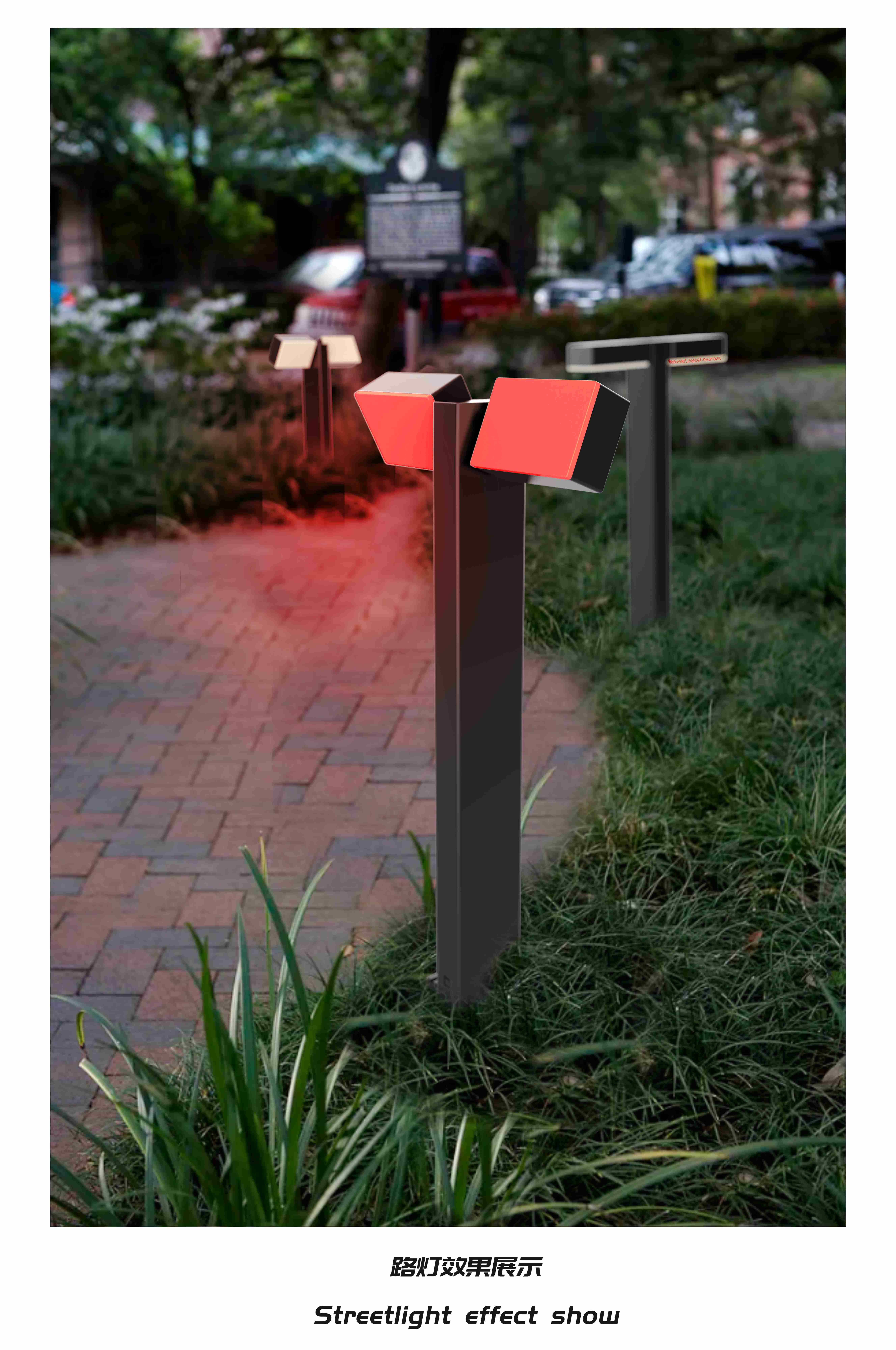 Colored courtyard square lamp
