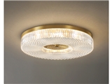 Diamond Pattern Acrylic & Brass LED Ceiling Light Circular