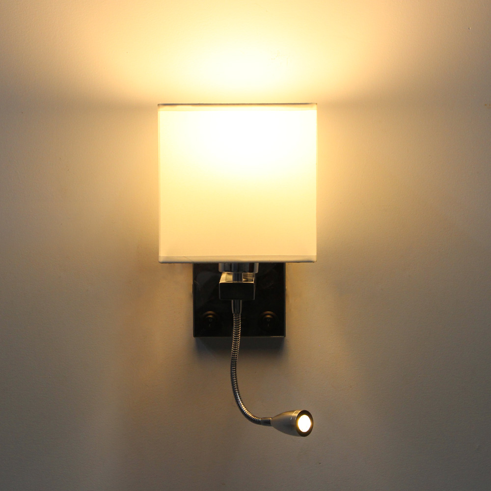 Flexible LED wall lamp reading light with USB charge port hotel interior design wall sconces