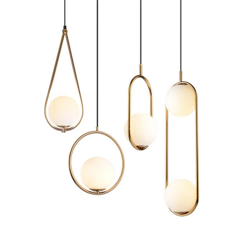 Modern minimalist Nordic glass ball light luxury master bedroom bedside small chandelier