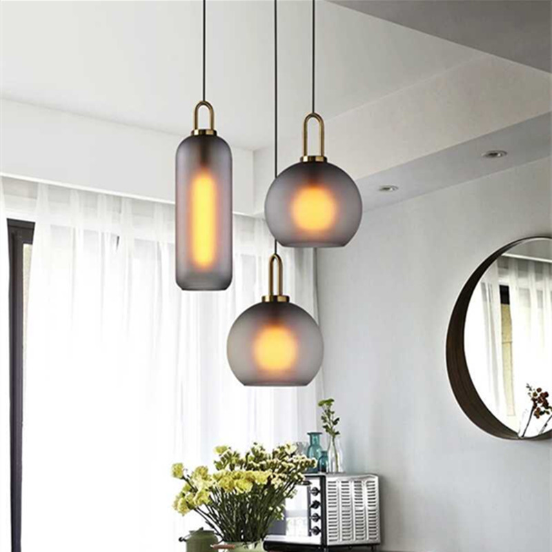 Nordic minimalist modern milk glass ball light for restaurant bedroom