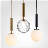 Nordic luxury postmodern minimalist bedroom single head glass pendant light
