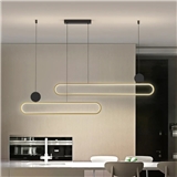 Contemporary pendant Minimalist light indoor LED lamp with plating brass ring