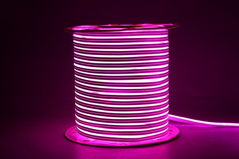 Double-Sided Neon Rope Light With Pink Light