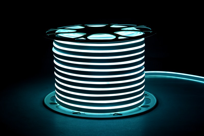 Single-Sided Neon Rope Light With Ice Blue Light