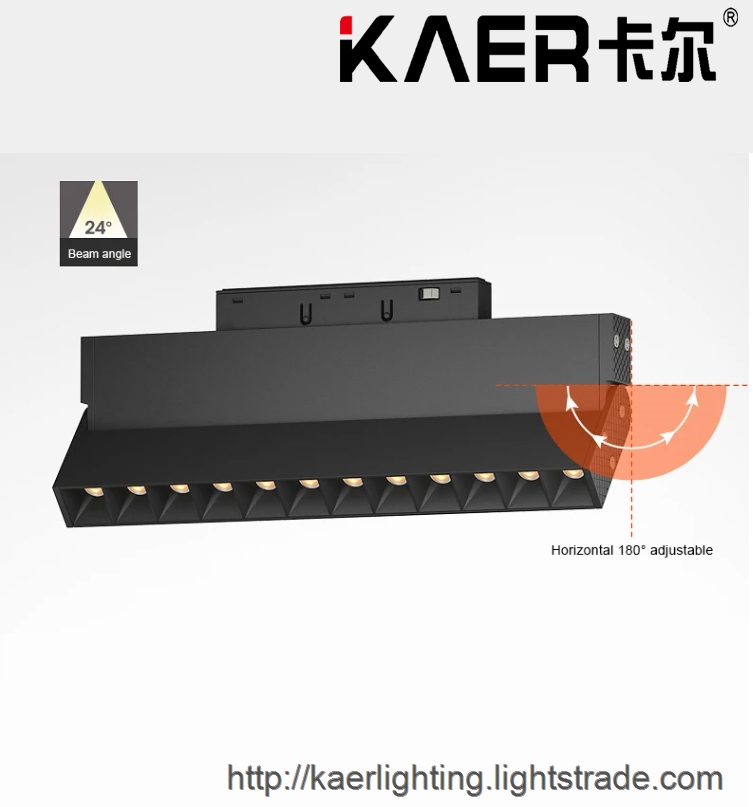 Modern Magnetic grill Light 48V Black Embedded SpotLight Fixtures Linear Rail Tracking Lamp