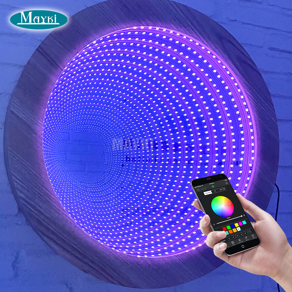 Wall mounted sensory room circular 3D Infinity Mirror for children with autism