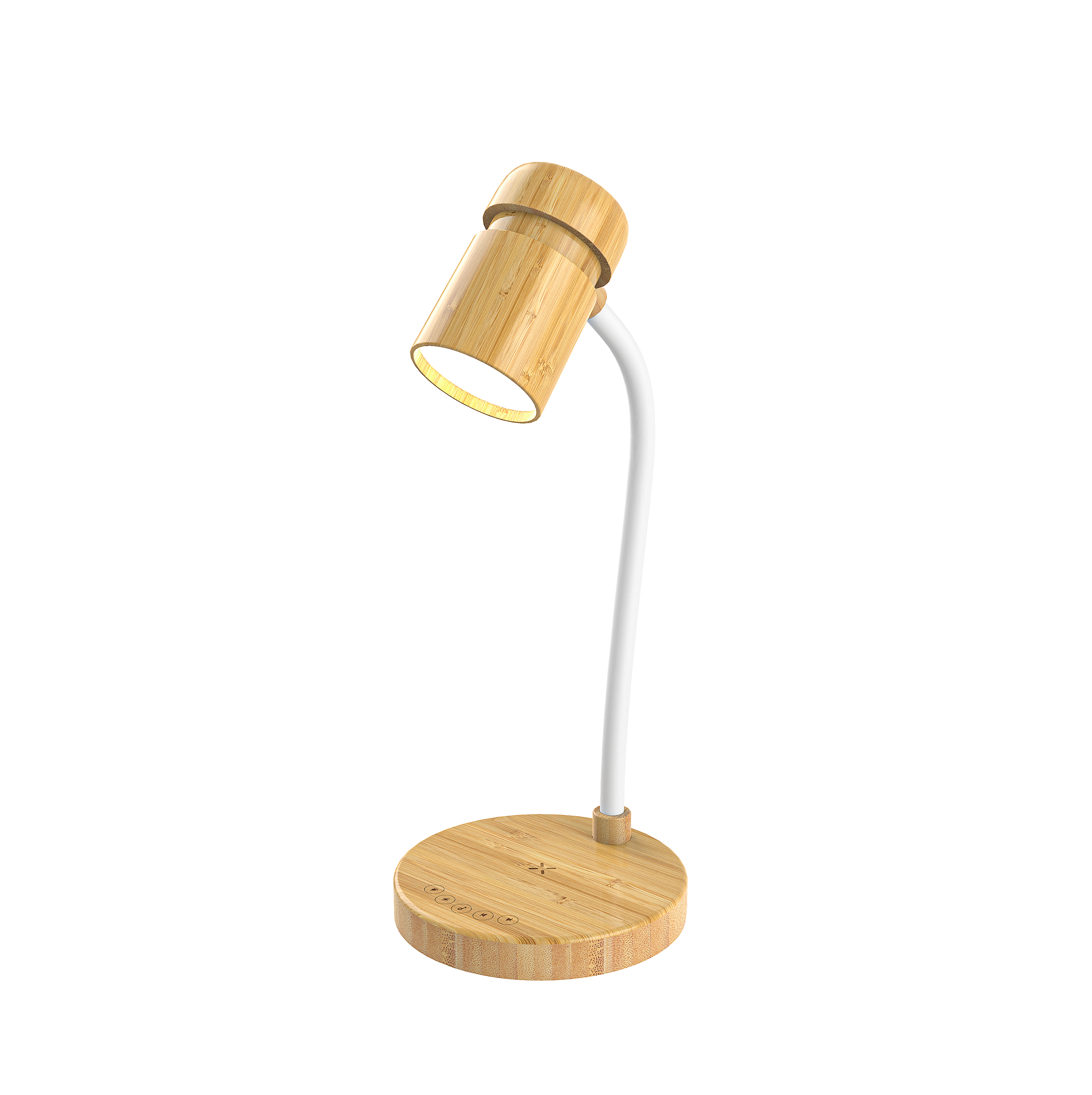 Bamboo Stand Lamp Speaker with 10W Fast Wireless Charger