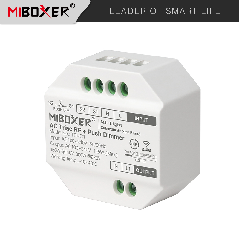 MiBOXER TRI-C1 AC Trica RF+Push Dimmer