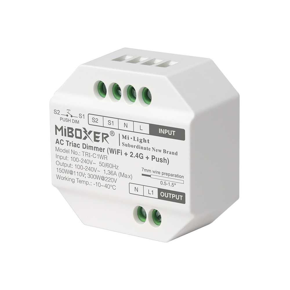MiBOXER TRI-C1WR AC Triac Dimmer (WiFi+2.4G+Push)