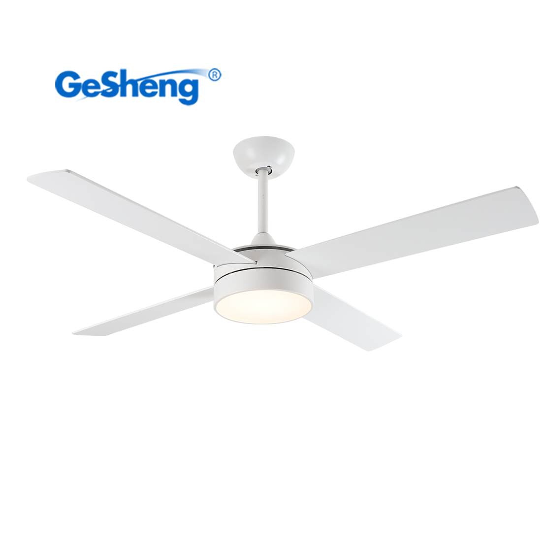 Modern commercial indoor fan light 52 inch white 4 plywood blade dc remote control led ceiling fan