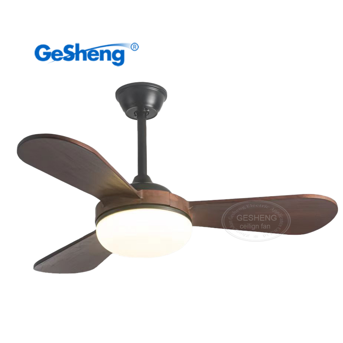 Nordic modern decorative 42 inch 3 wooden blades dc motor remote control led ceiling fan with light