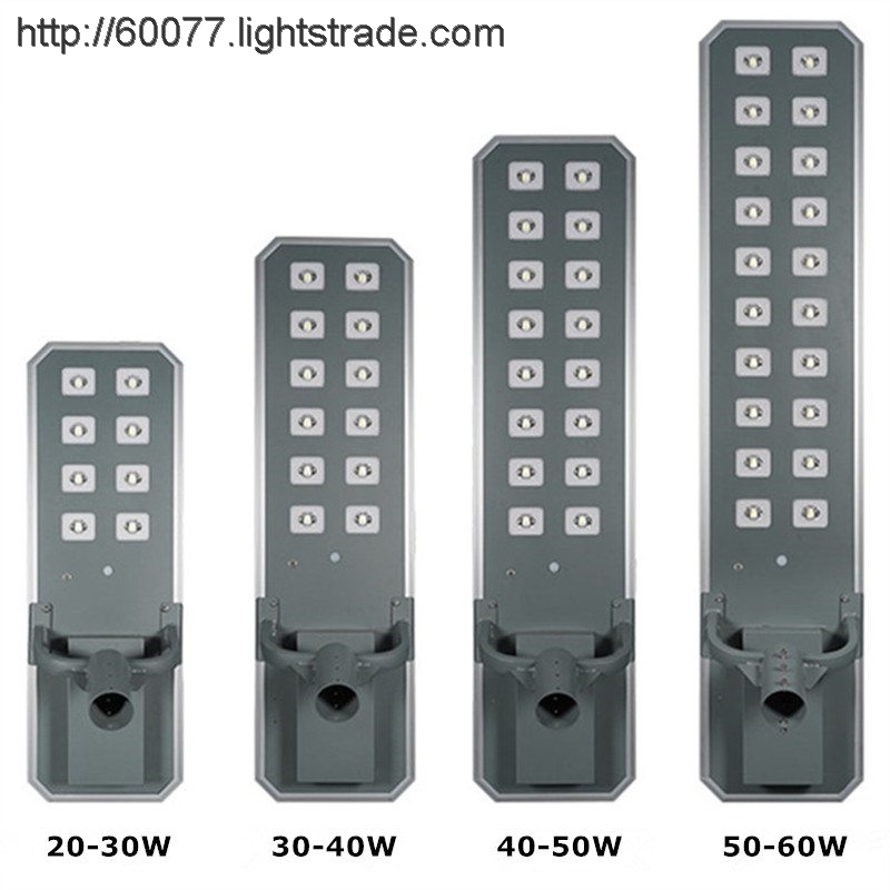 Outdoor Aluminum IP65 40W 50W 60W All In One Led Solar Street Light