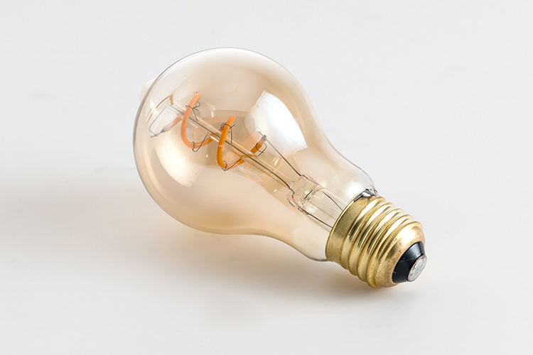 A60 soft filament Edison retro brown LED flexible bulb A19 bulb