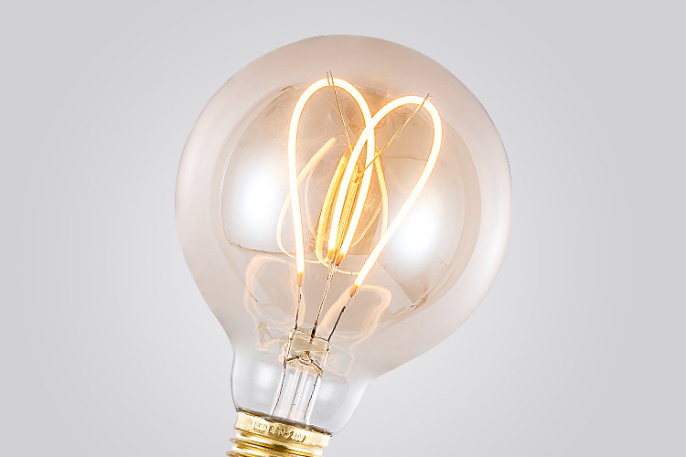 G95 Soft filament - Heart Edison LED flexible light bulb Heart decorative light bulb
