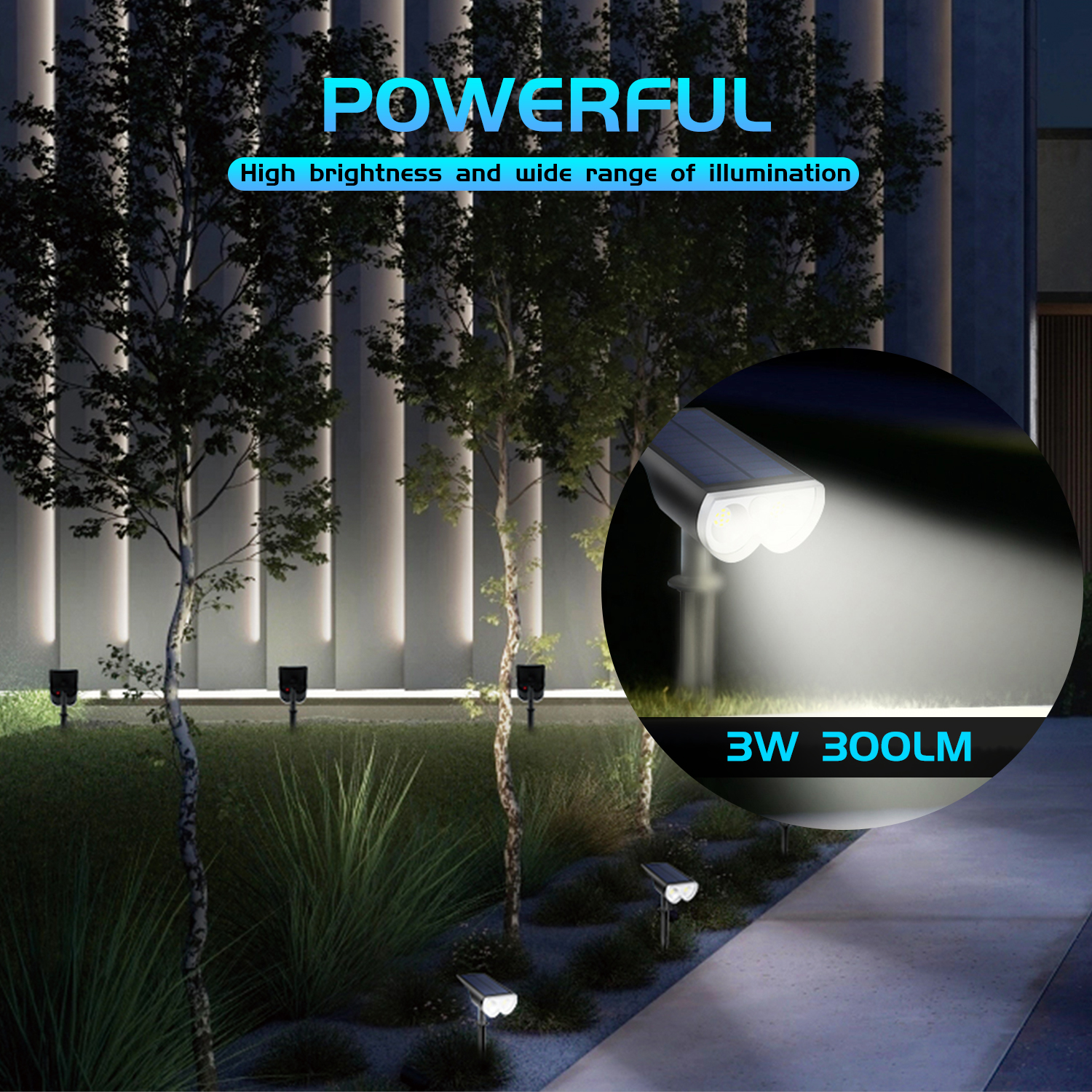 IP65 Solar Garden Lights With Ground&Wall For Outdoor Pathway Solar Landscapr Lights