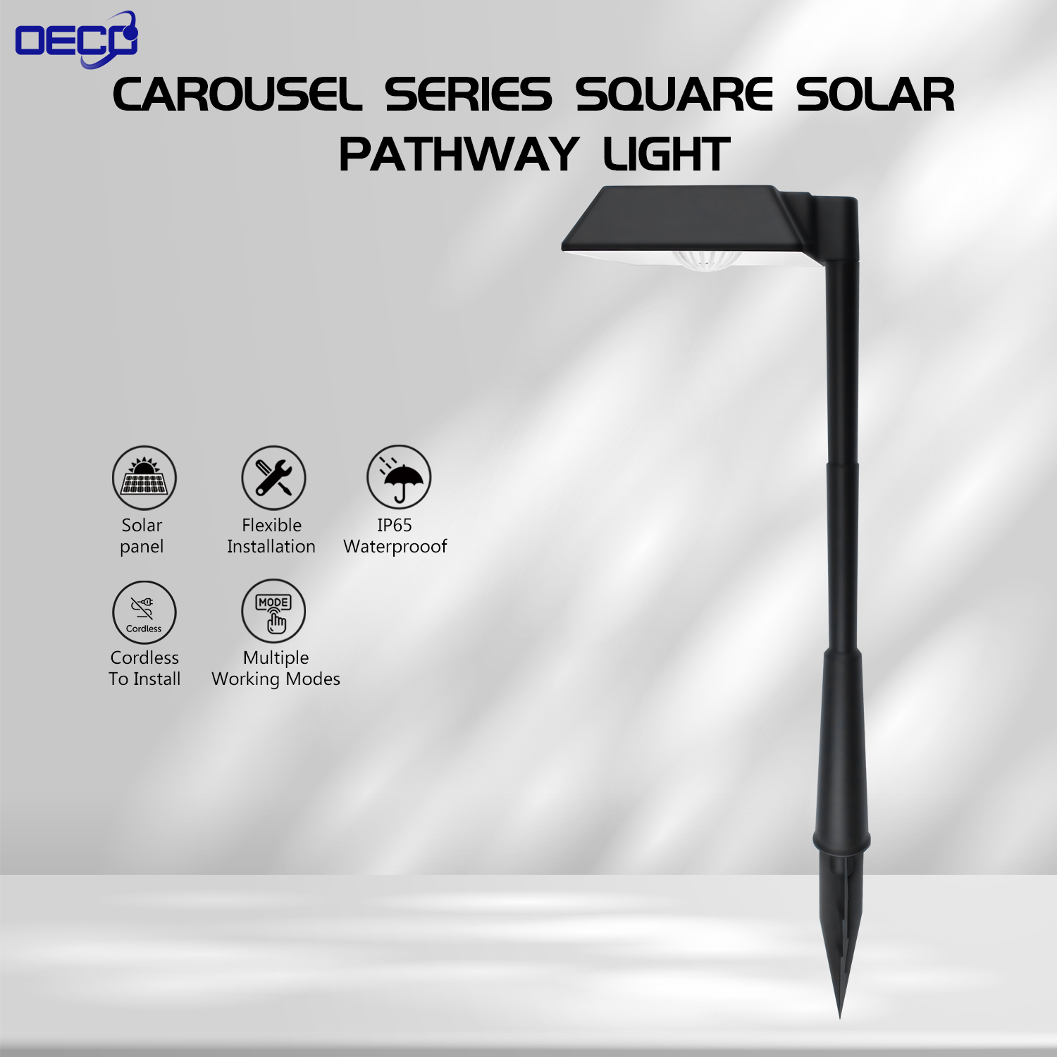 Square Solar Pathway Lights With 3 Shadow Lens&5 Height For Garden Landscape Garden Solar Lamps