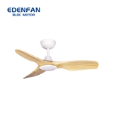 Modern LED ceiling fan with light 46inch 52inch 60inch electric fan 3 solid wood blades DC motor