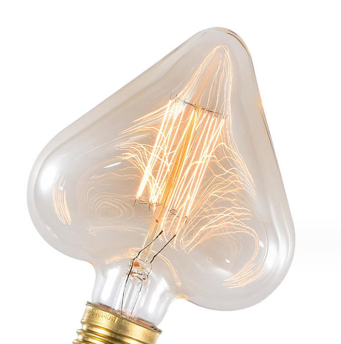Heart-shaped Straight Edison Vintage Tungsten light bulb Decorative light bulb