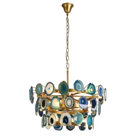 Romantic natural agate stone chandelier wedding color stone chandelier personal custom lamps