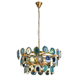 Romantic natural agate stone chandelier wedding color stone chandelier personal custom lamps